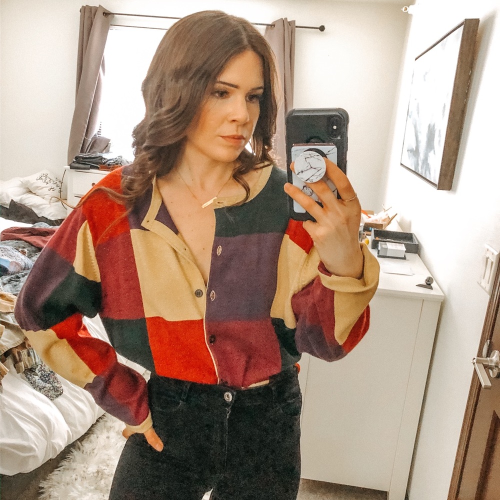 ColorBlock knit Cardigan - Picture 6 of 6